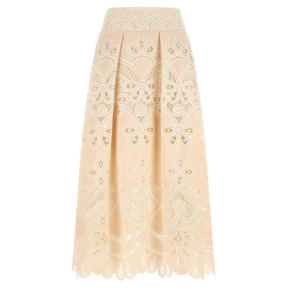 Elie Saab Women Carving Embroidery Skirt